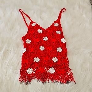 Crocheted flower top